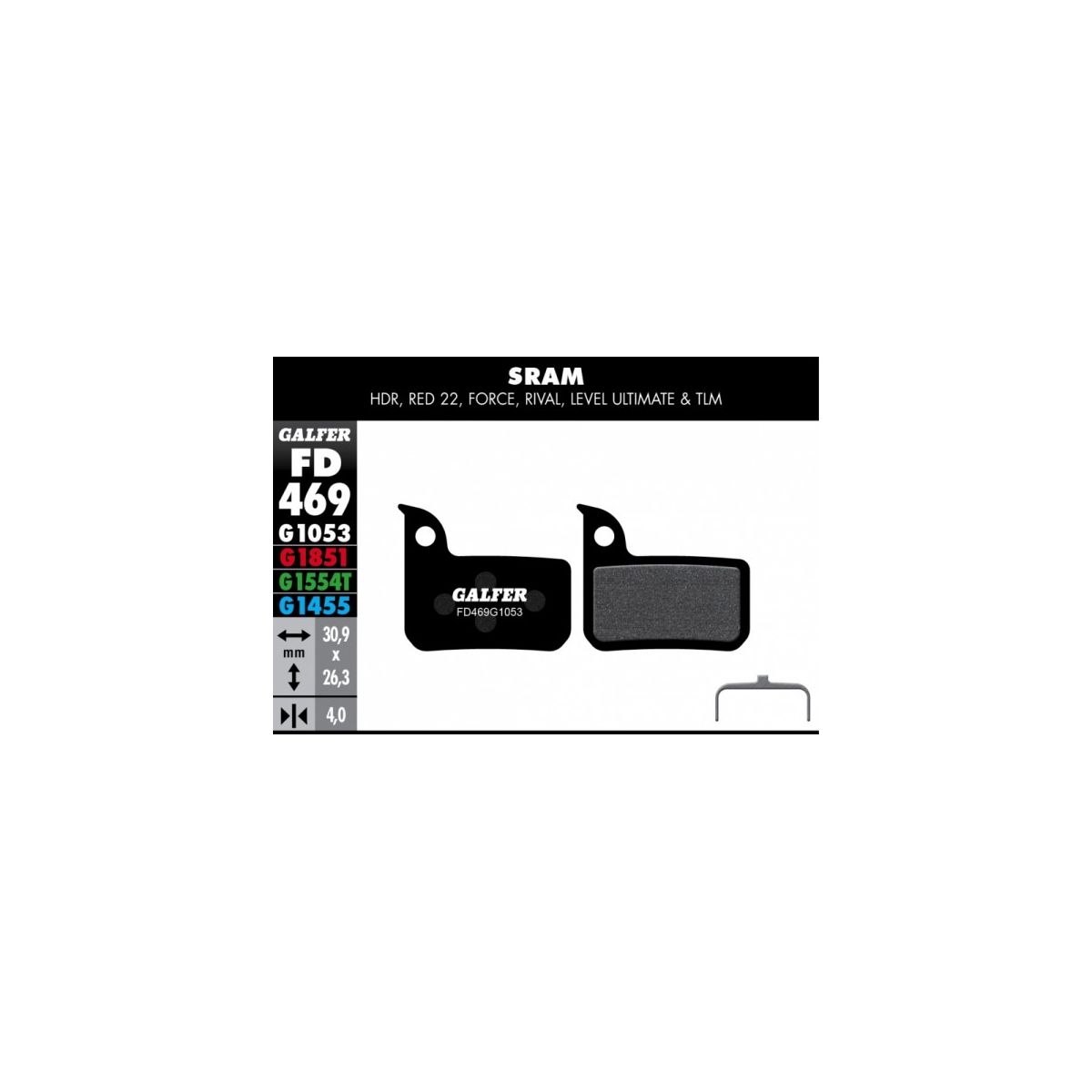 Pastillas de freno Galfer Standard Sram Level, HDR, red22, Force, rival