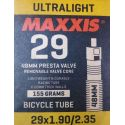 Cámara Maxxis Ultralight 29"x1.90/2.35 válvula fina 48mm | comprar cámaras msxxis para bicis