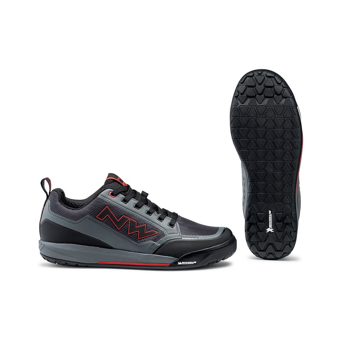 Zapatillas Northwave Clan para pedales de plataforma en color gris y rojo