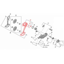 Portapoleas exterior Shimano RD-M7100 SLX/XT SGS 12 velocidades 3FY98050 recambio original  | barcelona | españa | mtb