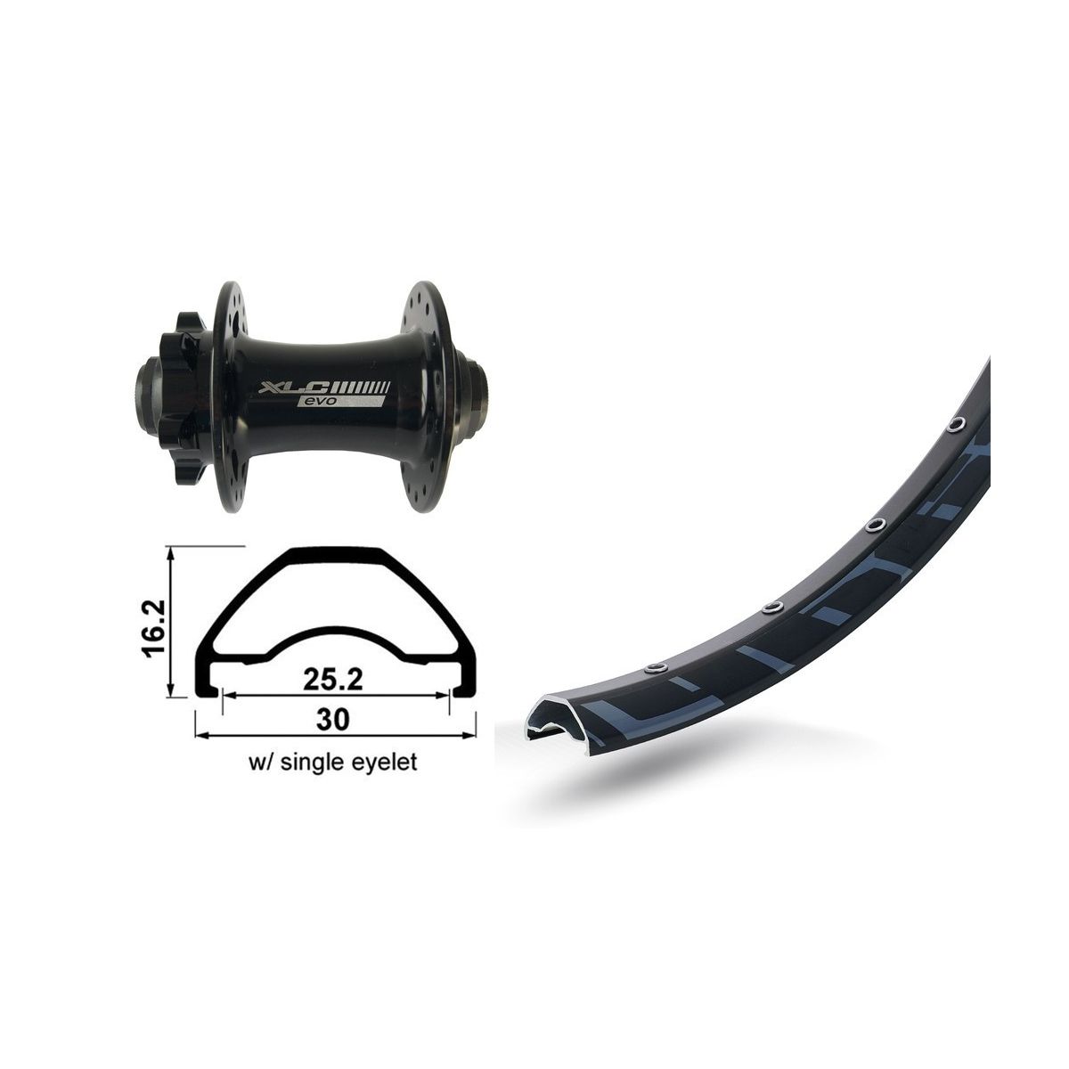 Rueda delantera 29" 15x100 XLC Rodi Ready disco 6 tornillos