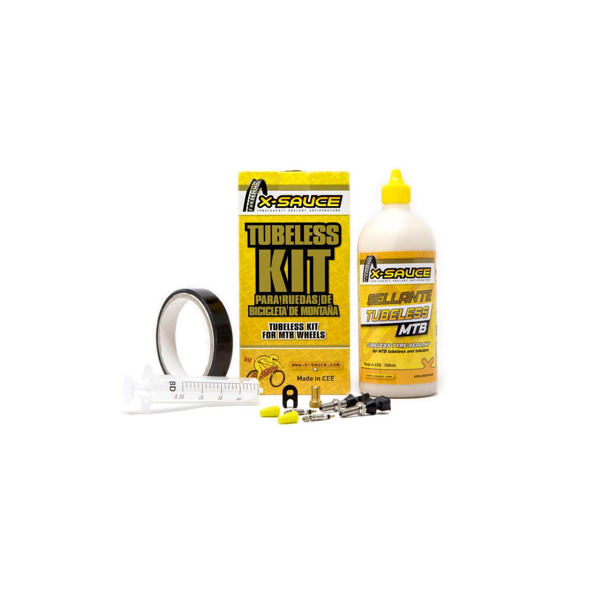 X-Sauce Kit tubeless para 2 ruedas MTB presta (fina)