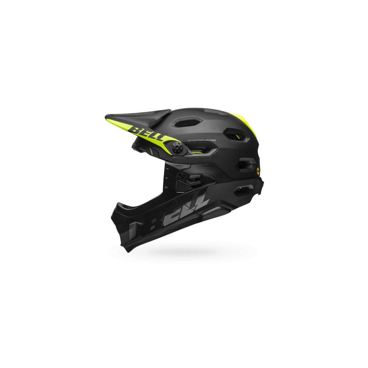 cascos con mentonera desmontable para bicicleta de enduro y eléctrica bell super dh en color negro