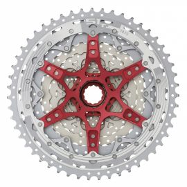 Cassette Sunrace 11-50 dientes de 12 V. color plata.
