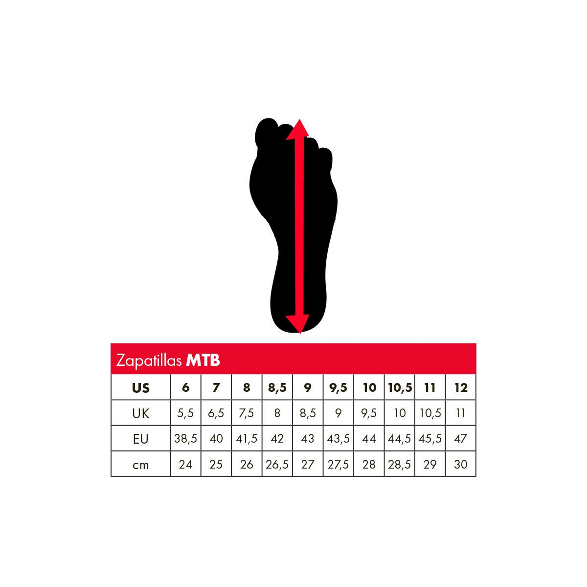 Zapatillas Leatt DBX 5.0 Clip enduro / descenso tabla de tallas Leatt calzado