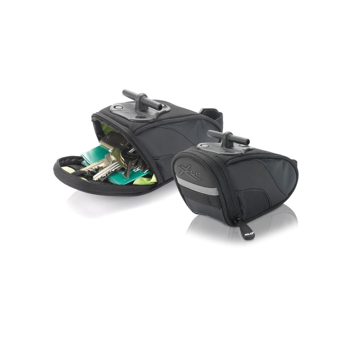 XLC Bolsa de sillín BA-S44 negro/antracita 17x8x11cm 0,60 litros