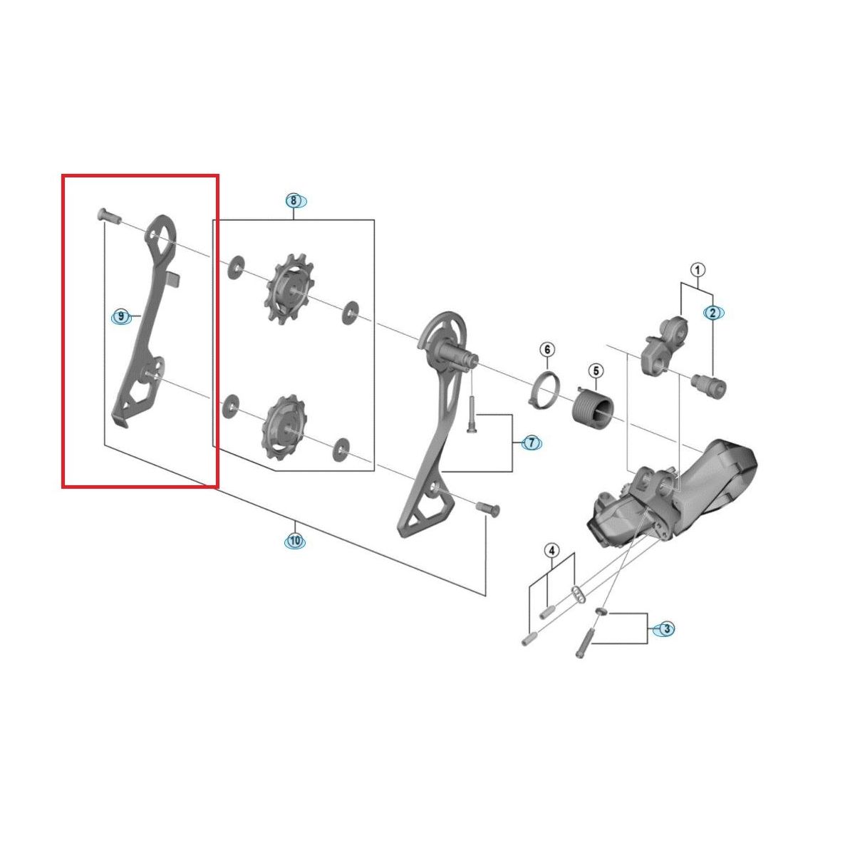 Portapoleas Interior Shimano GS RD-R8050 | Y3HR00040 | the bike village | recambio original