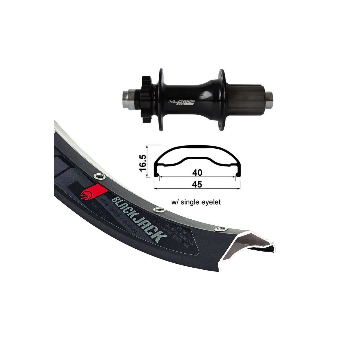 XLC rueda trasera RT 27.5 12x148 disco 6 tornillos