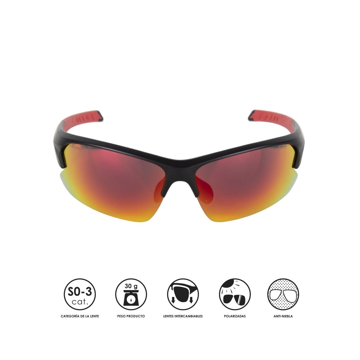 ELTIN - Gafas Puk negro/rojo
