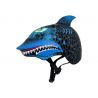 vista lateral de C-PREME - Casco Infantil Child Shark Attax en color azul y negro | casco bicicleta niño niña | tiburón
