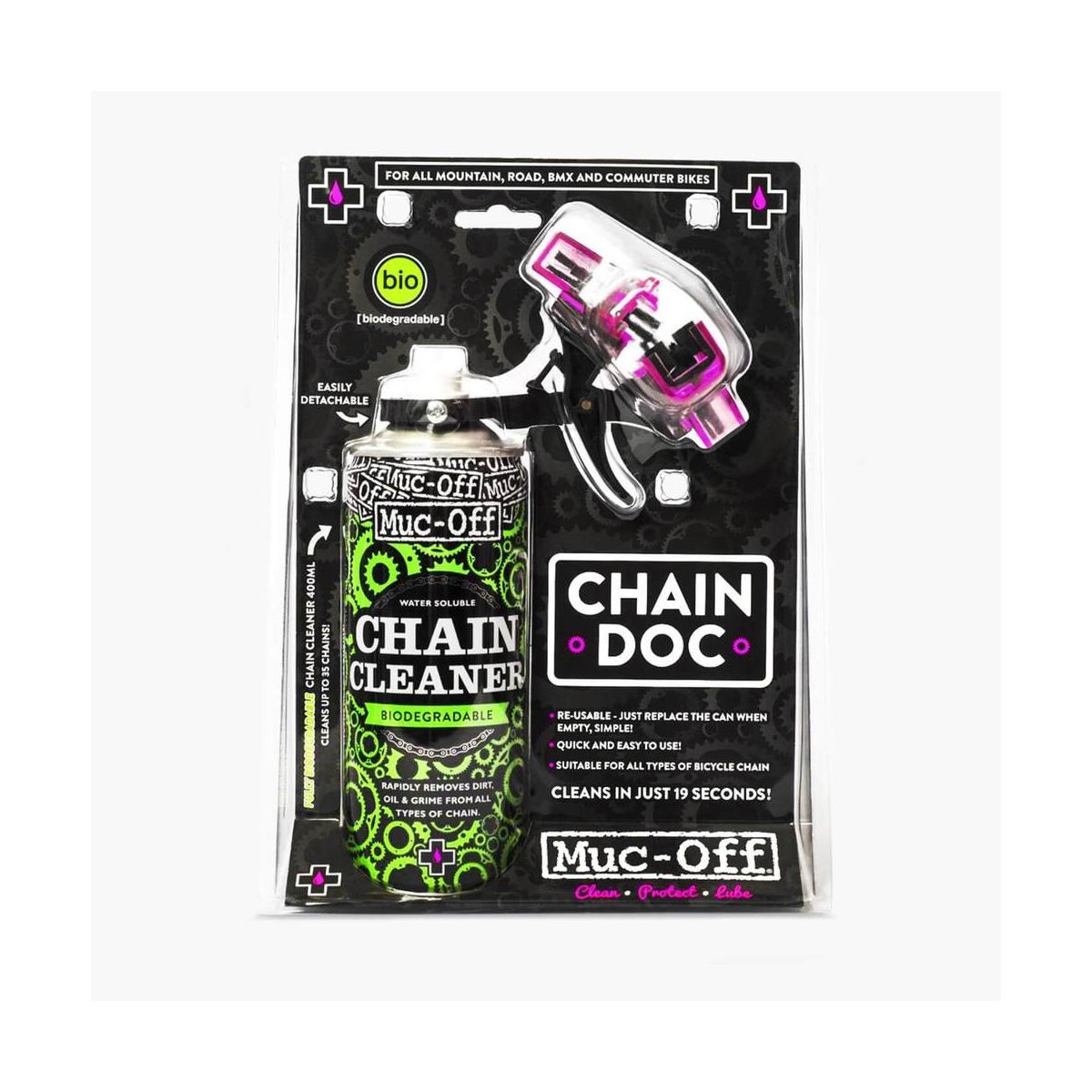 Muc-Off Kit desengrasante + limpiador de cadena Bio