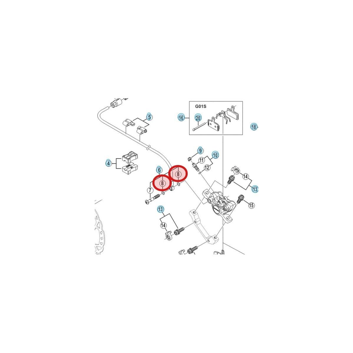 arandela de goma para frenos shimano