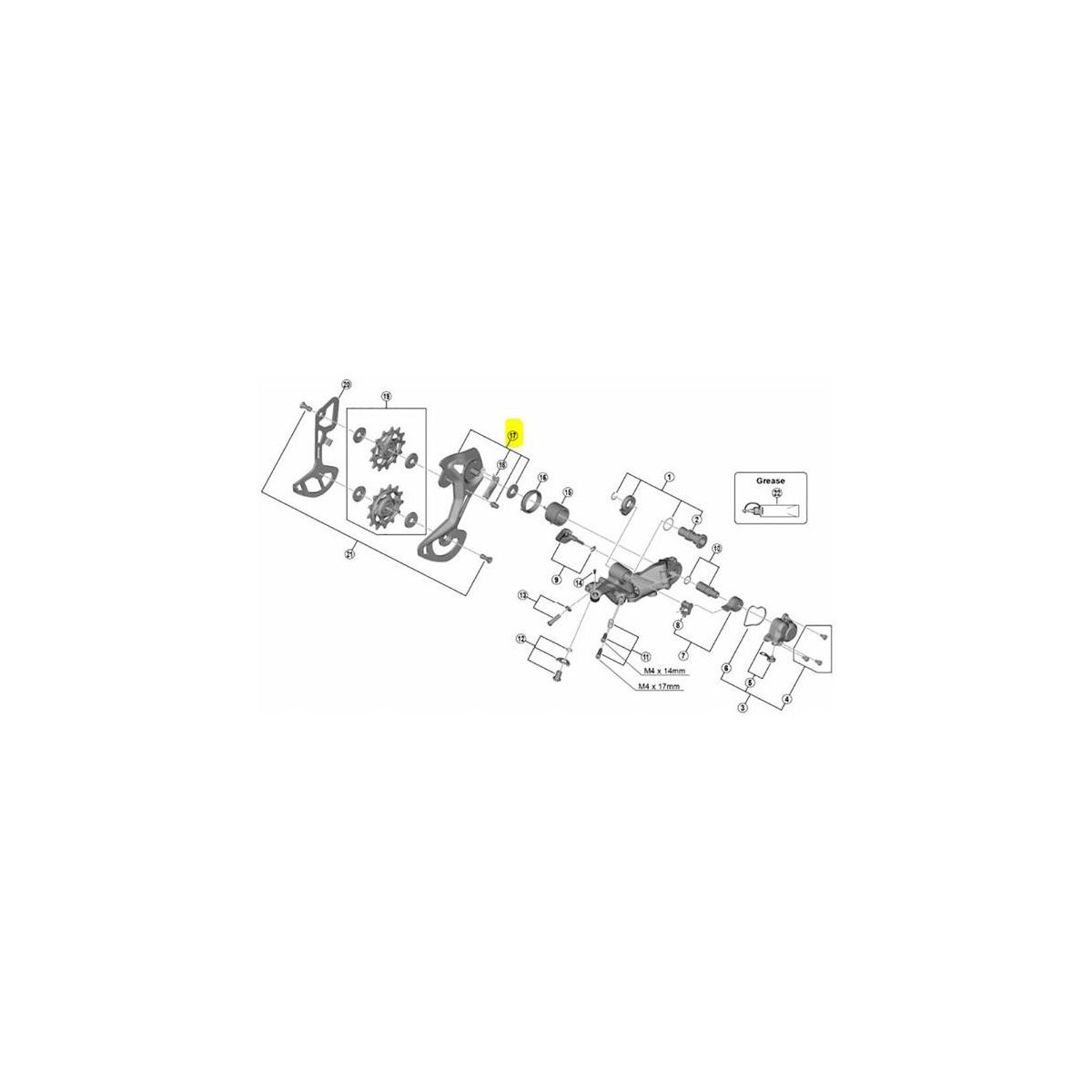 DESPIECE RECAMBIO ORIGINAL Portapoleas exterior CAMBIO Shimano XTR M9100 SGS 12V Y3FA98080