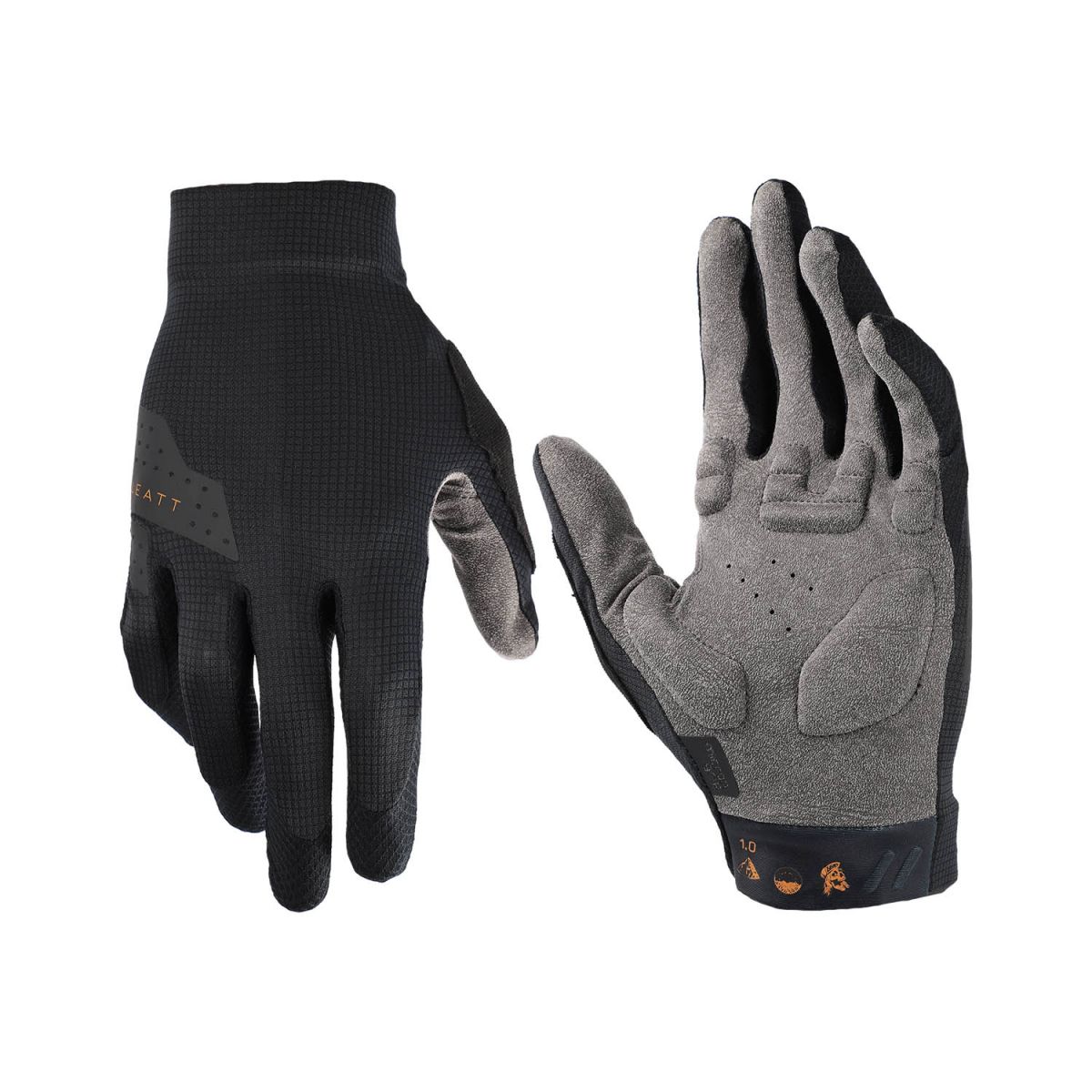 Guantes largos de bicicleta Leatt Mtb 1.0 en color negro | the bike village | maresme | barcelona