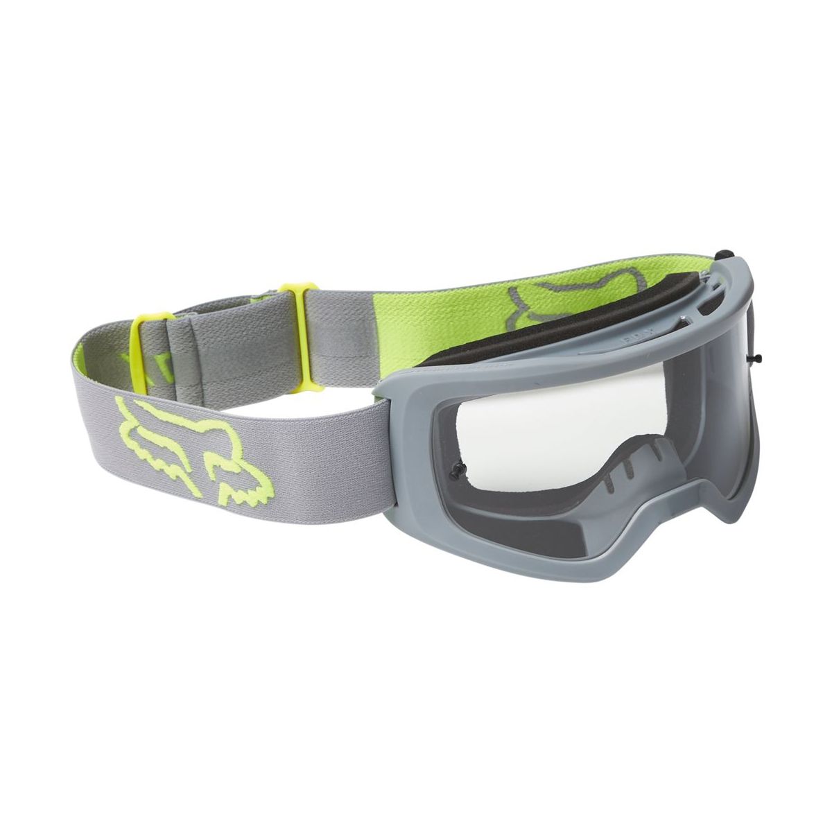 Gafas máscara Fox Main X Stray lente transparente color gris / amarillo para descenso y enduro | the bike village 26471