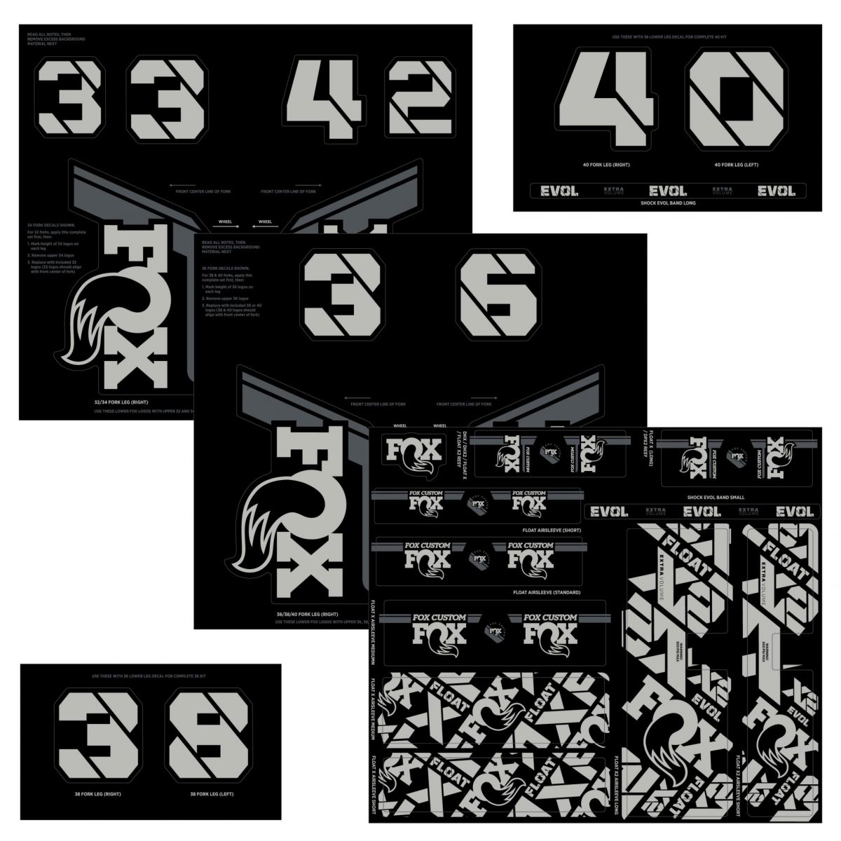 Kit Adhesivos Fox custom horquilla/amortiguador gris 2021
