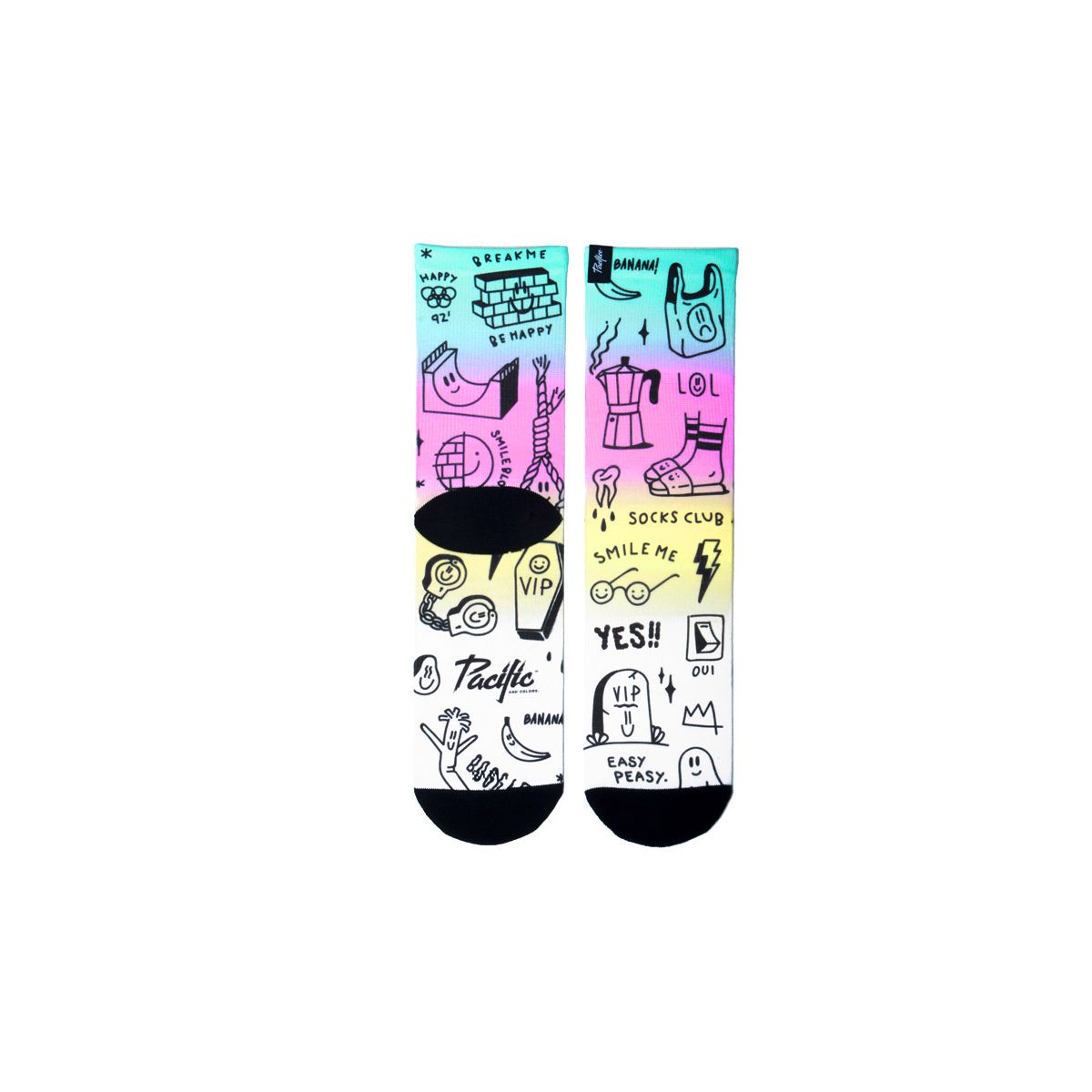 Calcetines Pacific Smile Club | calcetines ciclismo de carretera graciosos