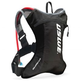 USWE Flow - Mochila con protector de espalda, para bicicleta, Mountainbike,  MTB y E-MTB, Negro carbón/rojo, 25L negro