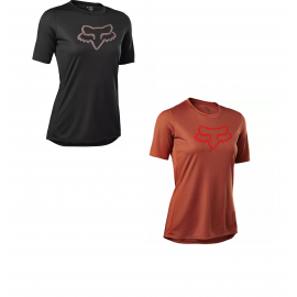 Camiseta manga corta Fox Ranger Head mujer en color negro y granate