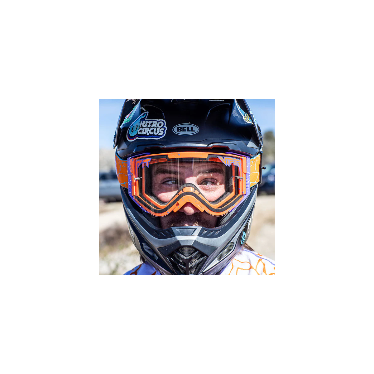 Máscaras Pit Viper Brapstrap Terremoto lente transparente para descenso, enduro o Motocross puestas en casco