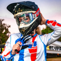Máscaras Pit Viper Brapstrap The Roost Rocket lente transparente color blanco con cinta roja para descenso mx y enduro