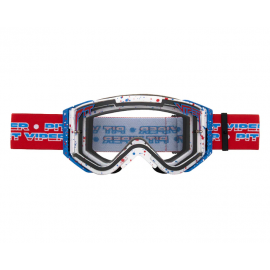 Máscaras Pit Viper Brapstrap The Roost Rocket lente transparente color blanco con cinta roja