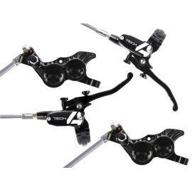 Freno Hope Tech 4 V4 4 pistones delantero y trasero | 4 pistones | color negro | ebike | enduro | descenso