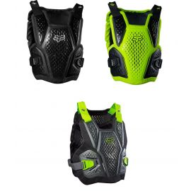 Peto de protección Fox Raceframe Impact | peto enduro dh mtb pecho y espalda negro y amarillo