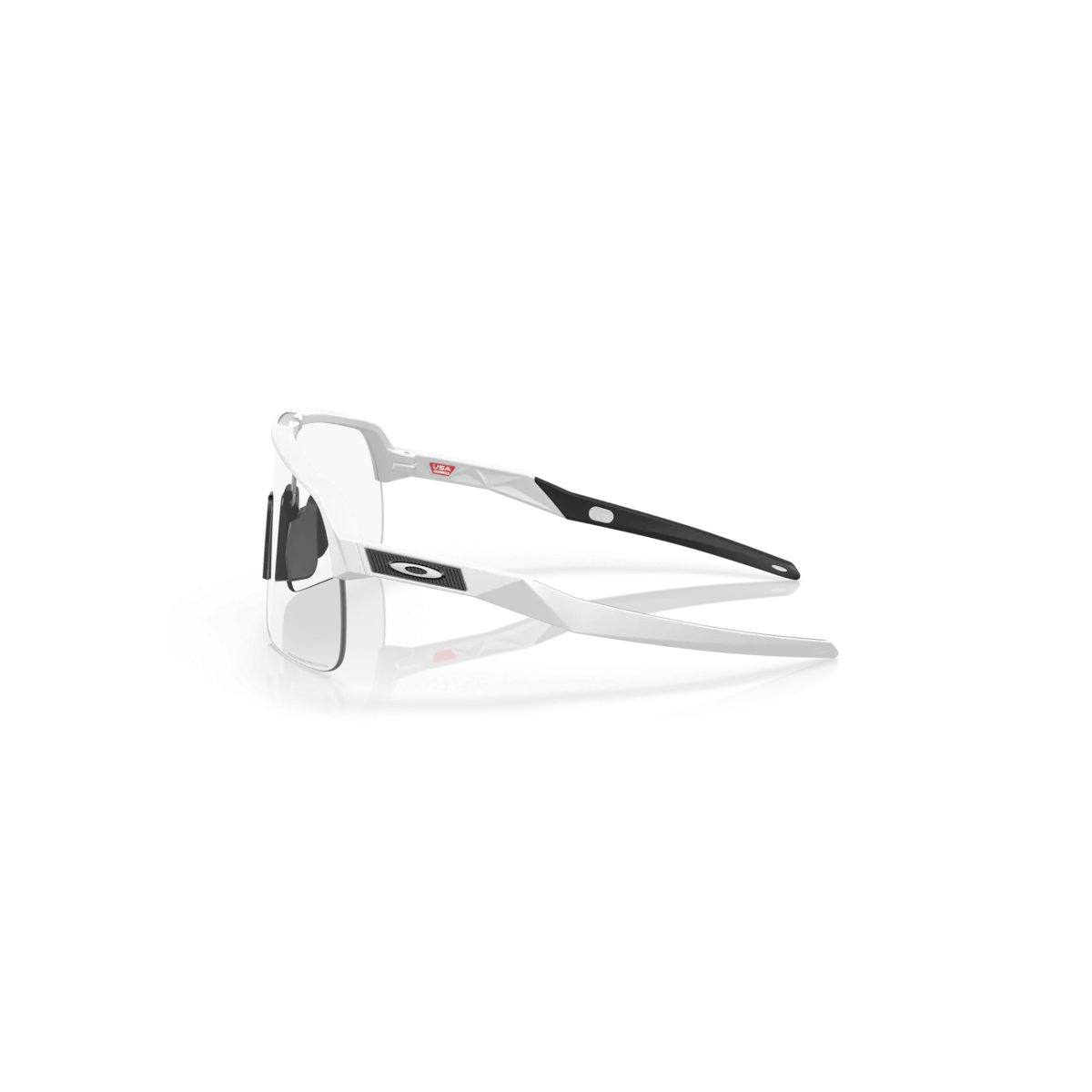 vista lateral de Gafas Oakley Sutro Lite con lente transparente Fotocromática | montura Blanco mate 946346