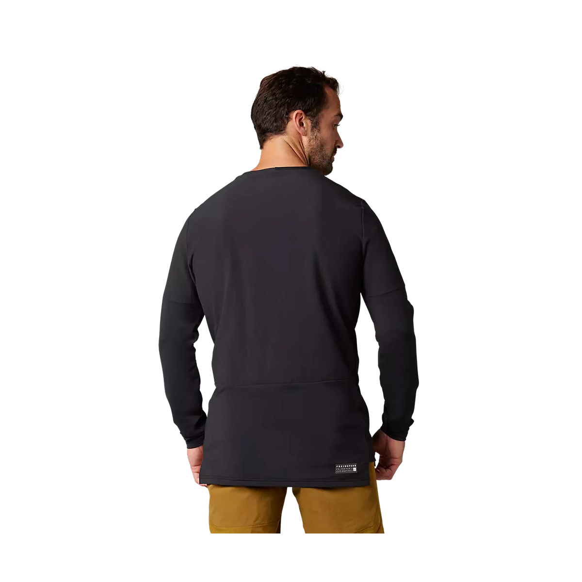espalda de Camiseta técnica de mtb enduro Fox Defend Thermal manga larga color negro |  30094-001