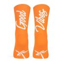 Calcetines de ciclismo de carretera y mtb Pacific and Co GOOD VIBES Orange | Naranja
