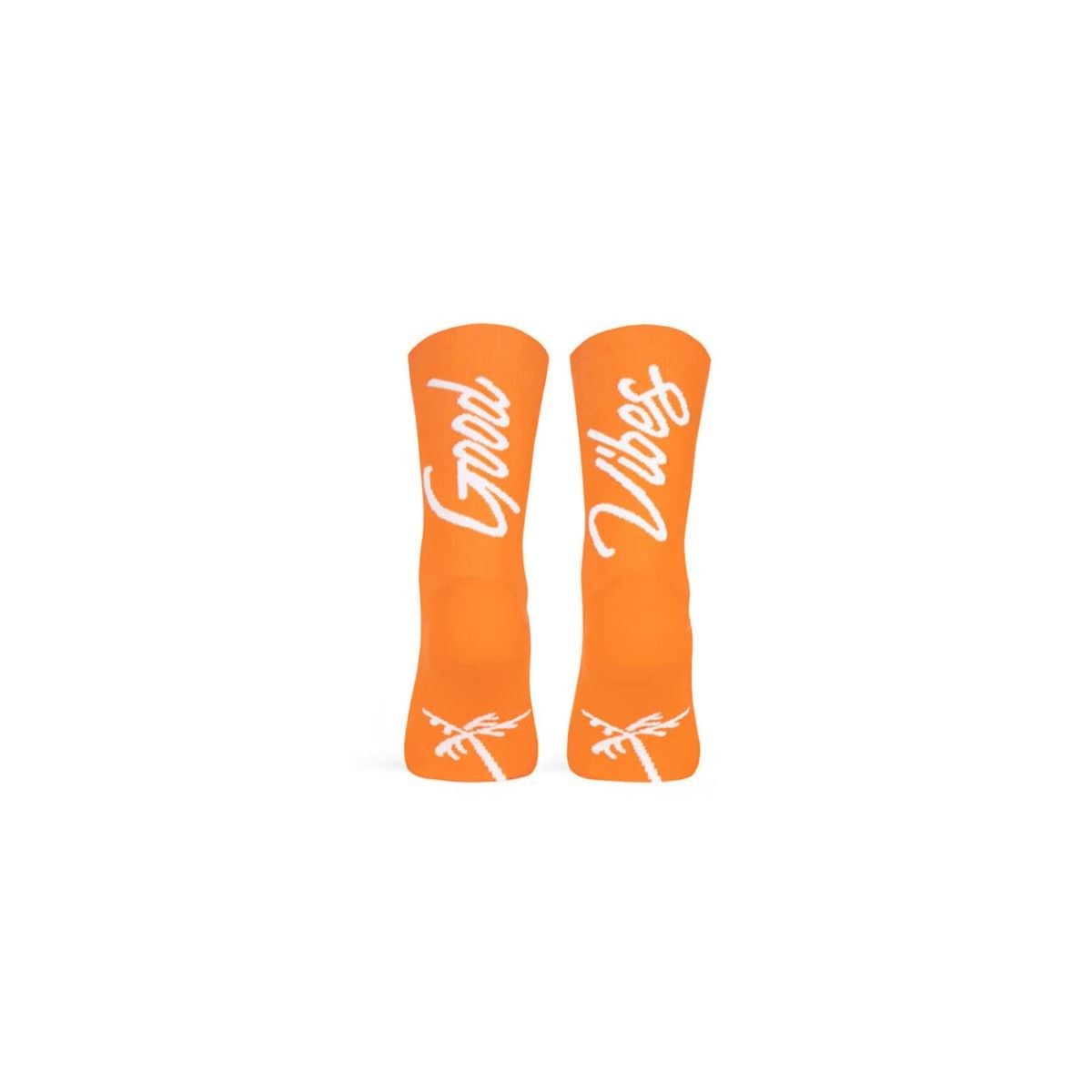 Calcetines de ciclismo de carretera y mtb Pacific and Co GOOD VIBES Orange | Naranja
