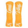 Calcetines de ciclismo mtb y carretera Pacific and Co GOOD VIBES Yema naranja