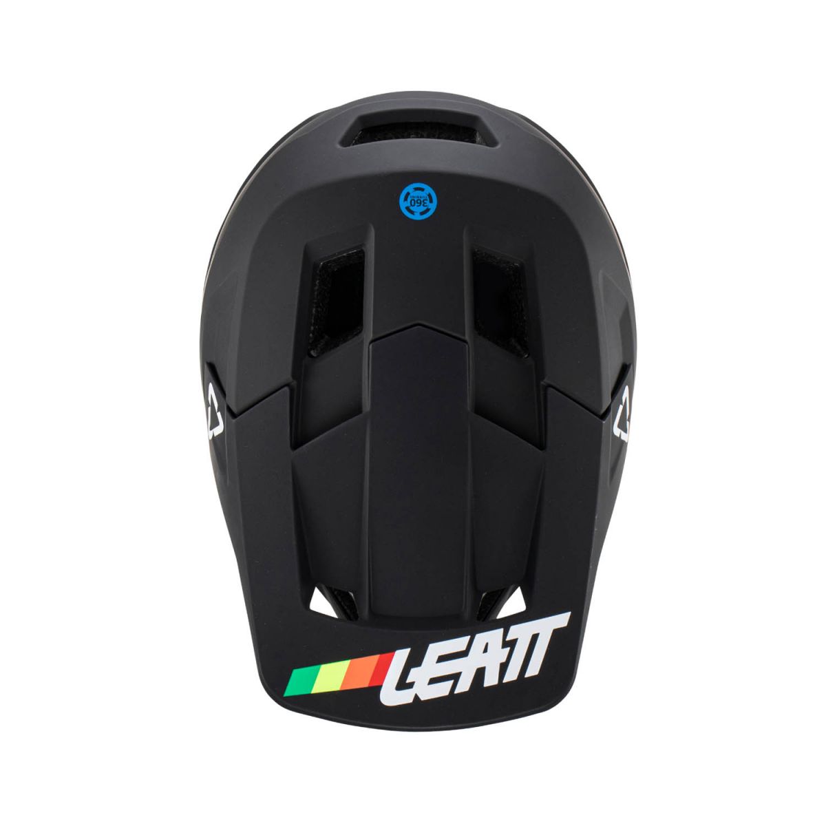 vista aerea del Casco integral de descenso mtb o enduro Leatt MTB Gravity 1.0 2023 en color negro