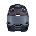 vista trasera del Casco integral de descenso y enduro Leatt DBX Gravity 4.0 2023 titanio en color gris / azul
