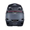 vista trasera del Casco integral de descenso y enduro Leatt DBX Gravity 4.0 2023 titanio en color gris / azul