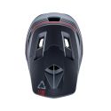 vista superior del Casco integral de descenso y enduro Leatt DBX Gravity 4.0 2023 titanio en color gris / azul
