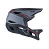 vista lateral del Casco integral de descenso y enduro Leatt DBX Gravity 4.0 2023 titanio en color gris / azul