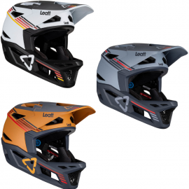 Casco integral para competición de descenso y enduro mtb Leatt DBX Gravity 4.0 2023 color blanco, naranja y gris