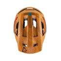 vista superior del Casco Integral de enduro ligero con mentonera desmontable Leatt Enduro 4.0 V23 en color naranja y gris