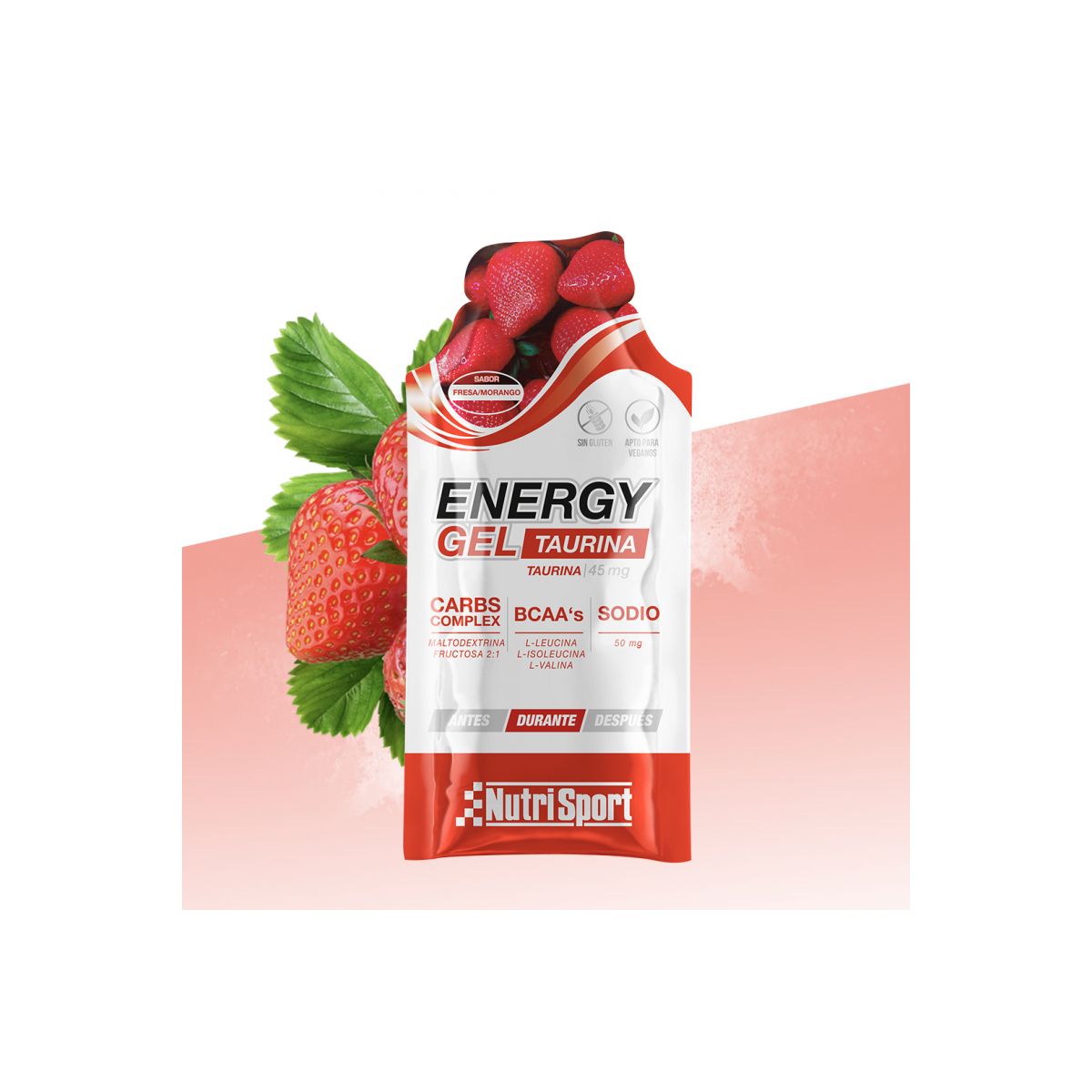 Energy Gel Nutrisport con Taurina de 35gr sabor fresa