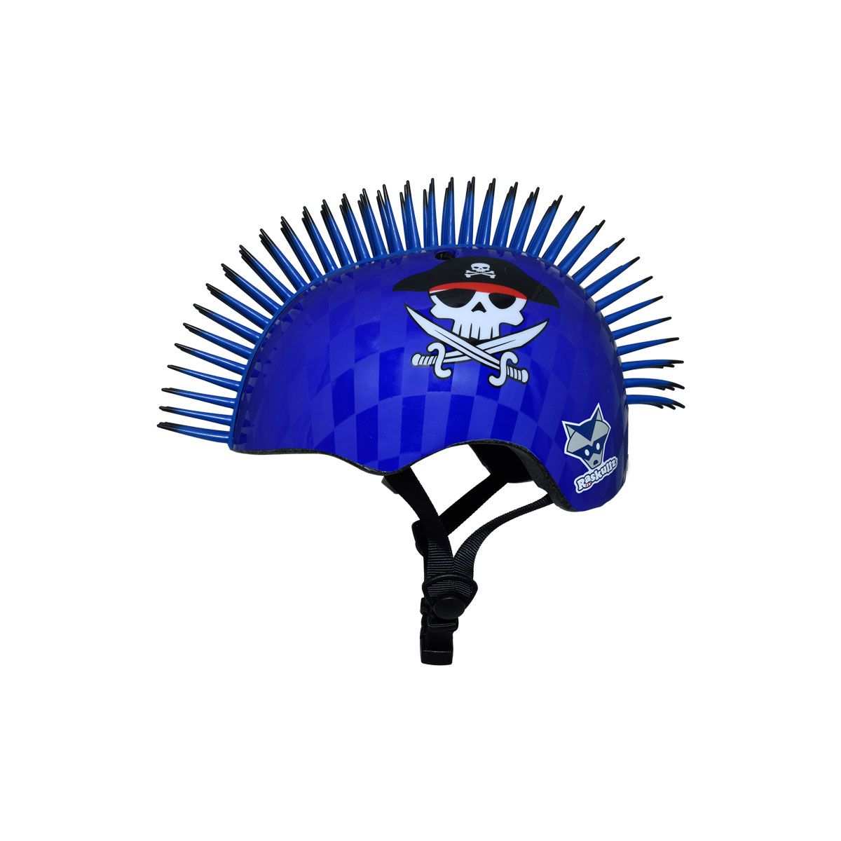 vista lateral del Casco Infantil Child Cresta azul con pirata C-PREME para niño o niña de talla pequeña 50-54cm