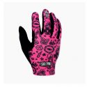 Guantes Muc-Off Mtb lightweight mesh en color rosa y negro con calaveras y rayos
