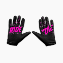 palma de los Guantes de bicicleta mtb enduro Muc-Off Mtb Bolt color rosa gris y negro