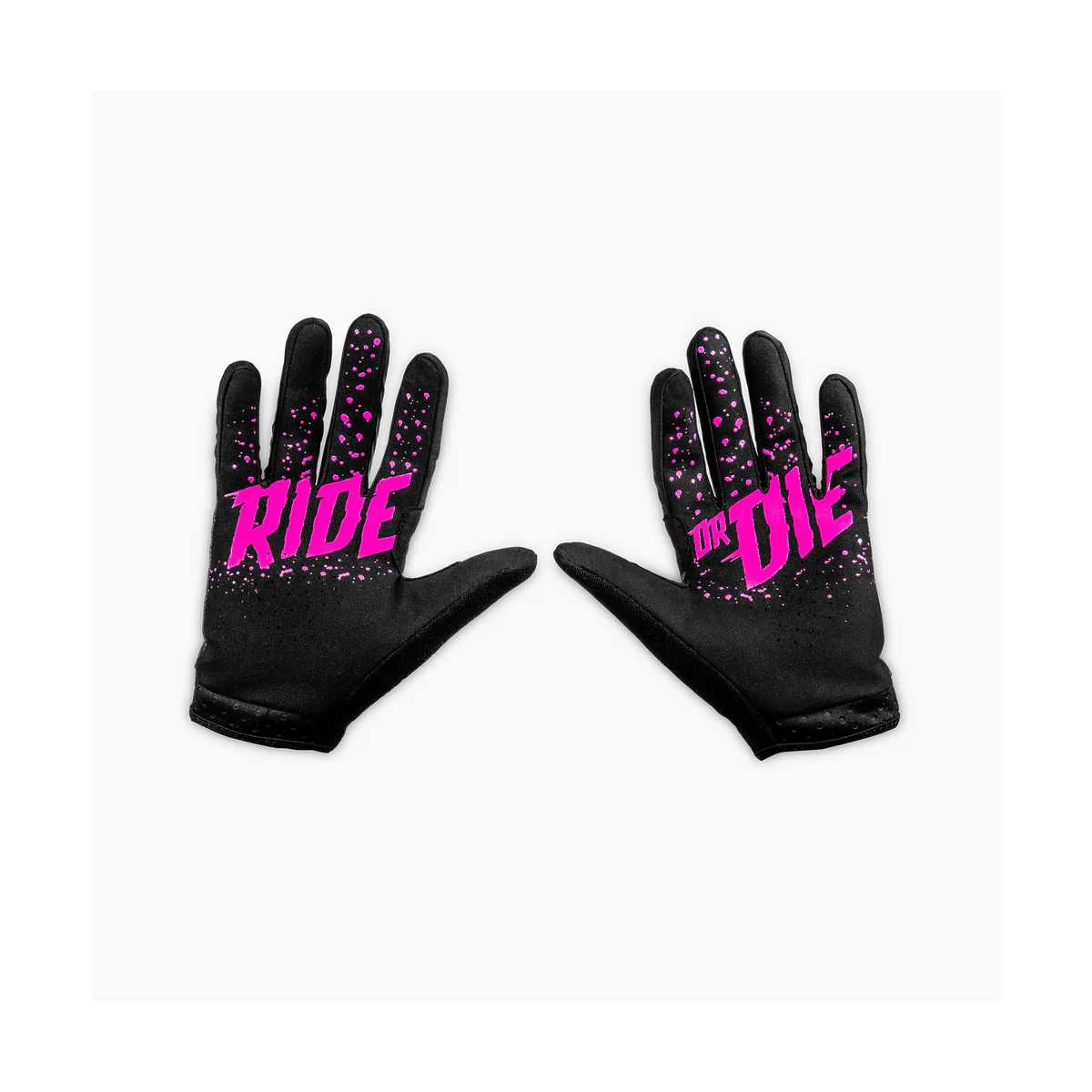 palma de los Guantes de bicicleta mtb enduro Muc-Off Mtb Bolt color rosa gris y negro