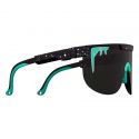 patilla ajustable de Gafas de sol Pit Viper The Thundermint elliptical con cristal ahumado en color negro y azul