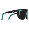 patilla ajustable de Gafas de sol Pit Viper The Thundermint elliptical con cristal ahumado en color negro y azul
