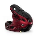 lateral del Casco de enduro integral con mentonera desmontable Met Parachute MCR en color ROJO/NEGRO