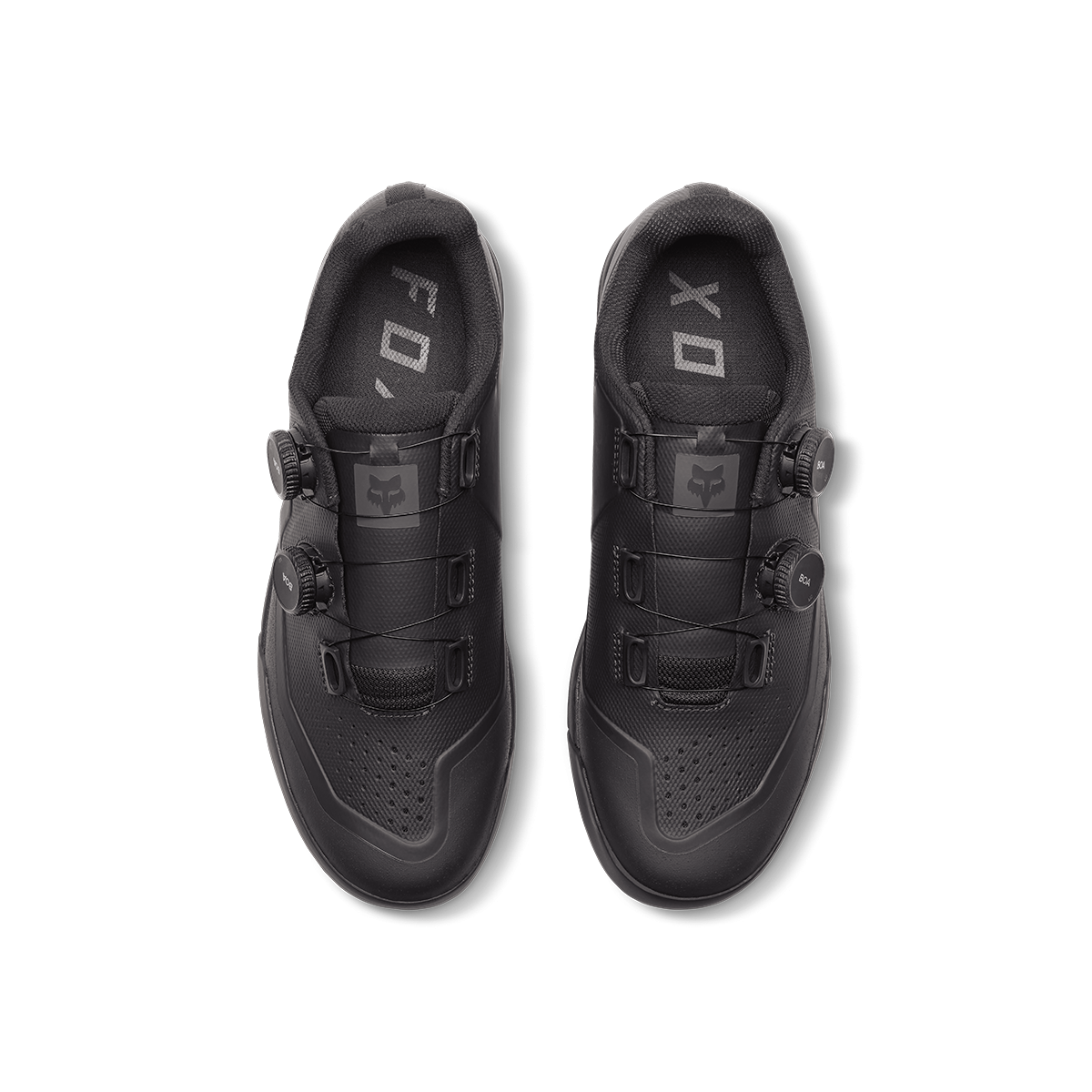 vista superior de Zapatillas de mtb enduro para pedal automático FOX Union Boa negro doble BOA li2 en color negro 29353-001