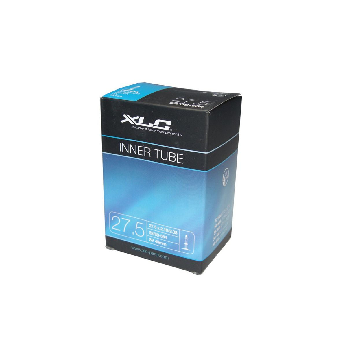 Cámara de bicicleta de 27.5" 27.5x2.10-2.35 FV48 válvula fina Presta XLC